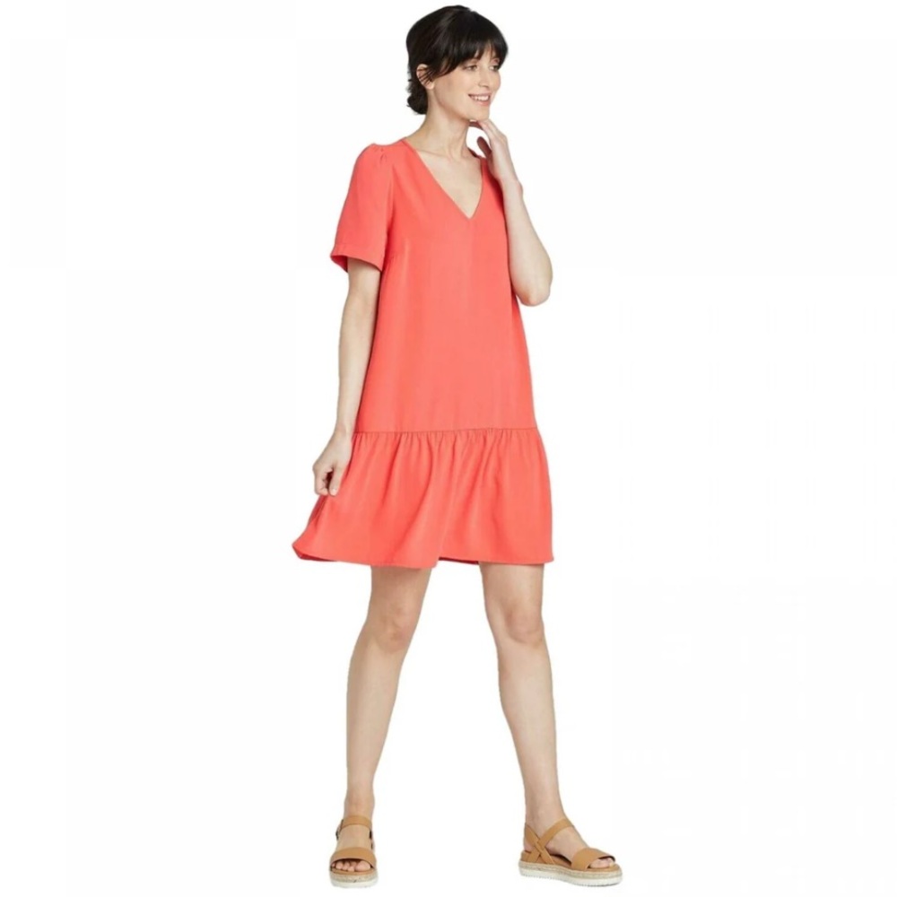 BNWOT - V-Neck Drop Waist Dress - Medium